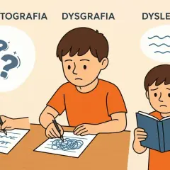 Chłopcy zmagają się z dysleksją, dysgrafią i dysortografią. Jeden pisze nieczytelnie, drugi tworzy bazgroły, a trzeci z trudem czyta.