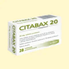 Opakowanie leku Citabax 20 mg, zawierające 28 tabletek powlekanych. Czy to lek psychotropowy?