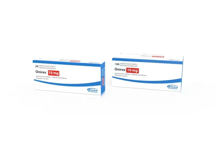 Dwie paczki leku Onirex 10 mg. Czy Onirex to psychotrop? Tak, jest to lek nasenny, który może wpływać na ośrodkowy układ nerwowy.