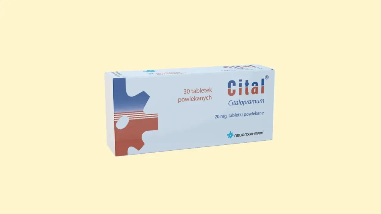 Opakowanie leku Citalopramum 20 mg. Czy to lek psychotropowy? Tak, Citalopramum jest lekiem psychotropowym.